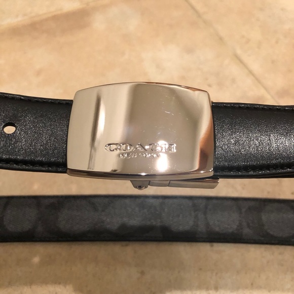 Men’s Coach “CC” canvas/leather reversible belt - Picture 5 of 16